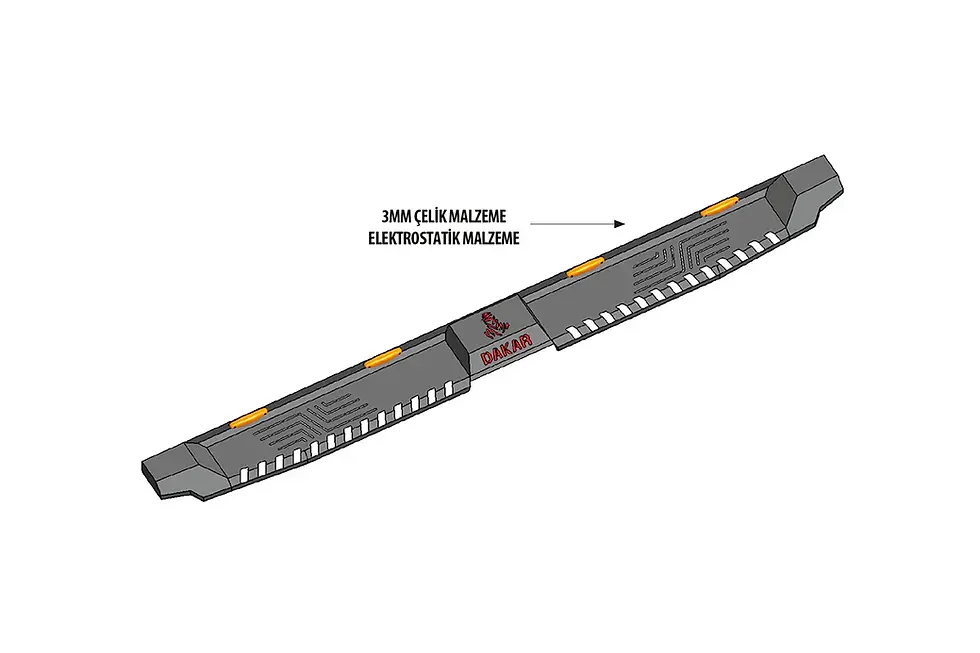 Küçük resim: VW Amarok Dakar Yan Koruma Siyah V2 Ledli 2010-2021 Arası