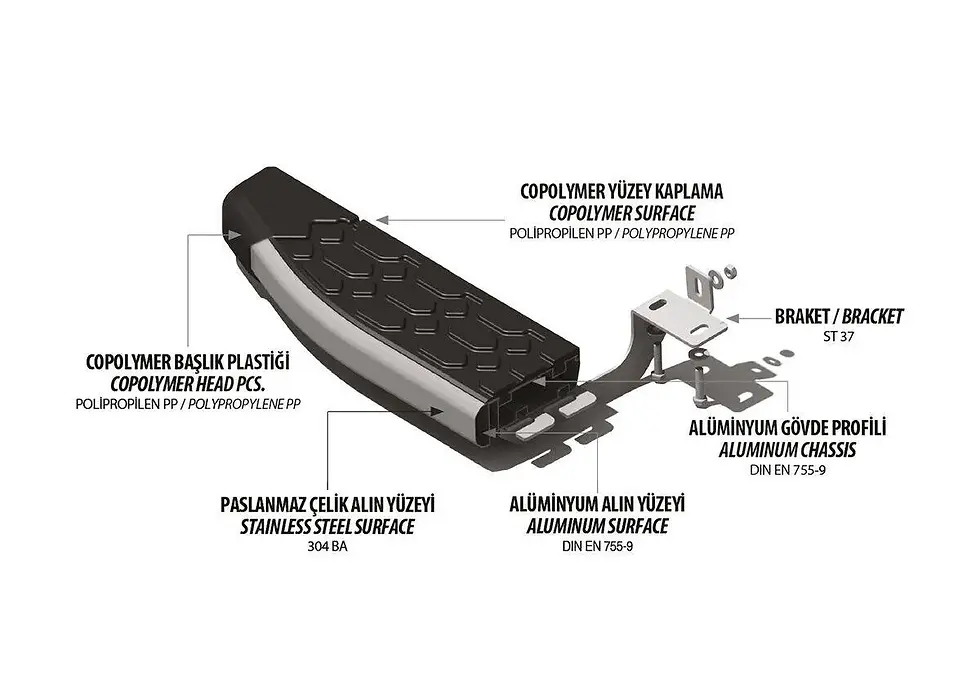 Thumbnail: Ford Ranger Blackline Yan Basamak Krom 2006-2010 Arası