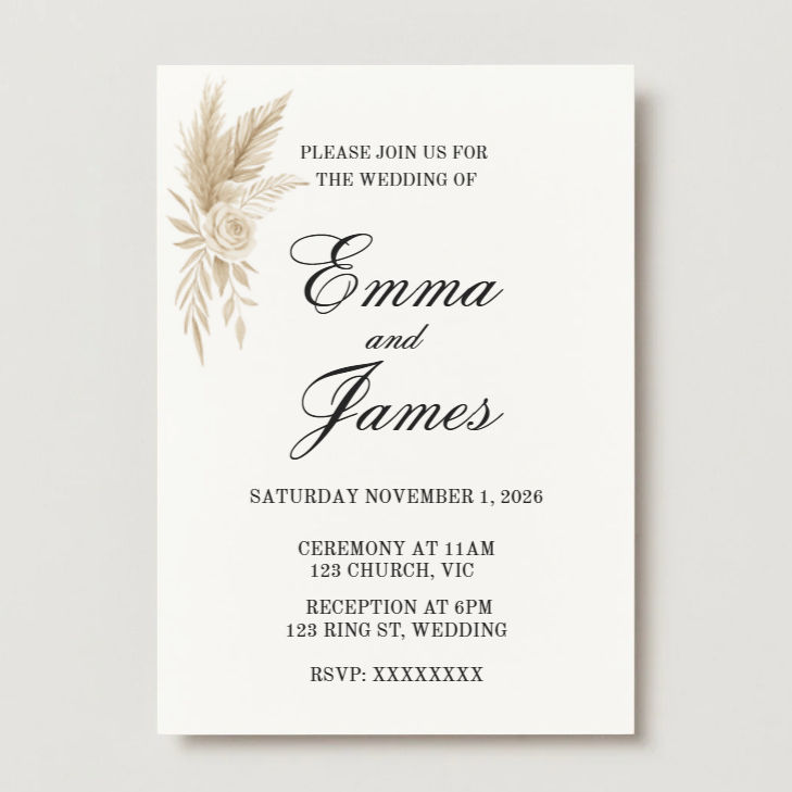 Golden Bloom - Customisable Invitation