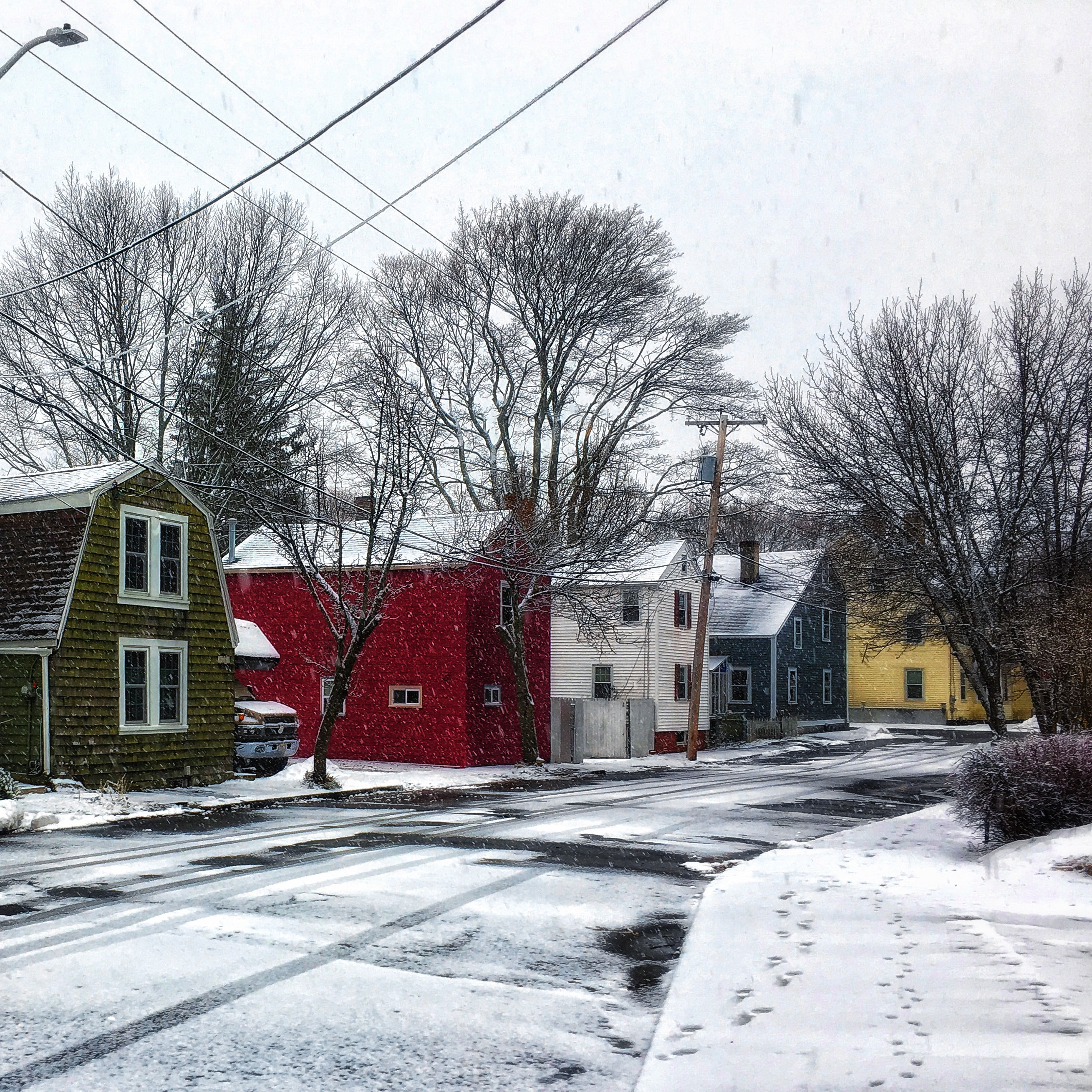 Original Prints: Cross Street in Winter