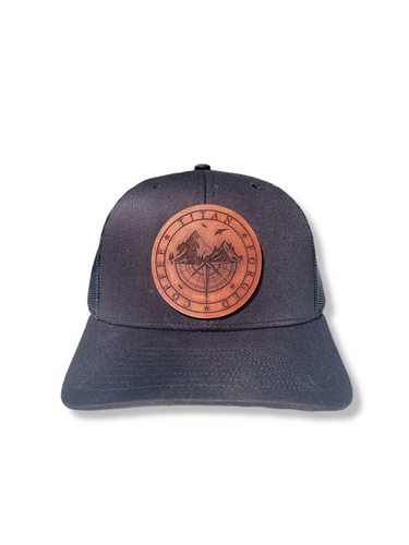 ADVENTURE- Leather Patch, Black Trucker 