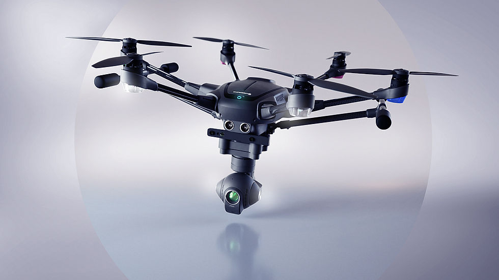 rendering of a drone in an abstract environment