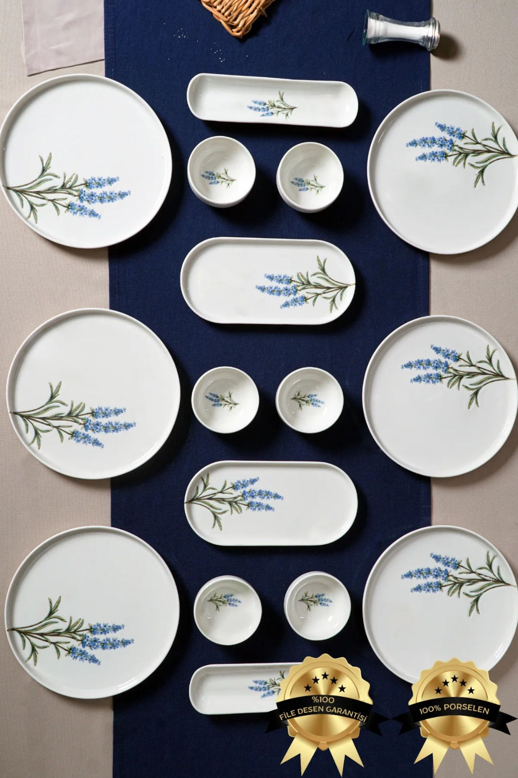 16-teiliges Frühstücksset für 6 Personen (Lavendel)