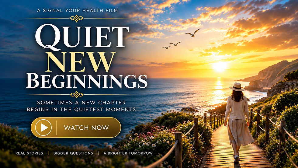 Quiet New Beginnings cinematic wellness film exploring renewal, life transitions, reflection and the possibility of a new chapter.