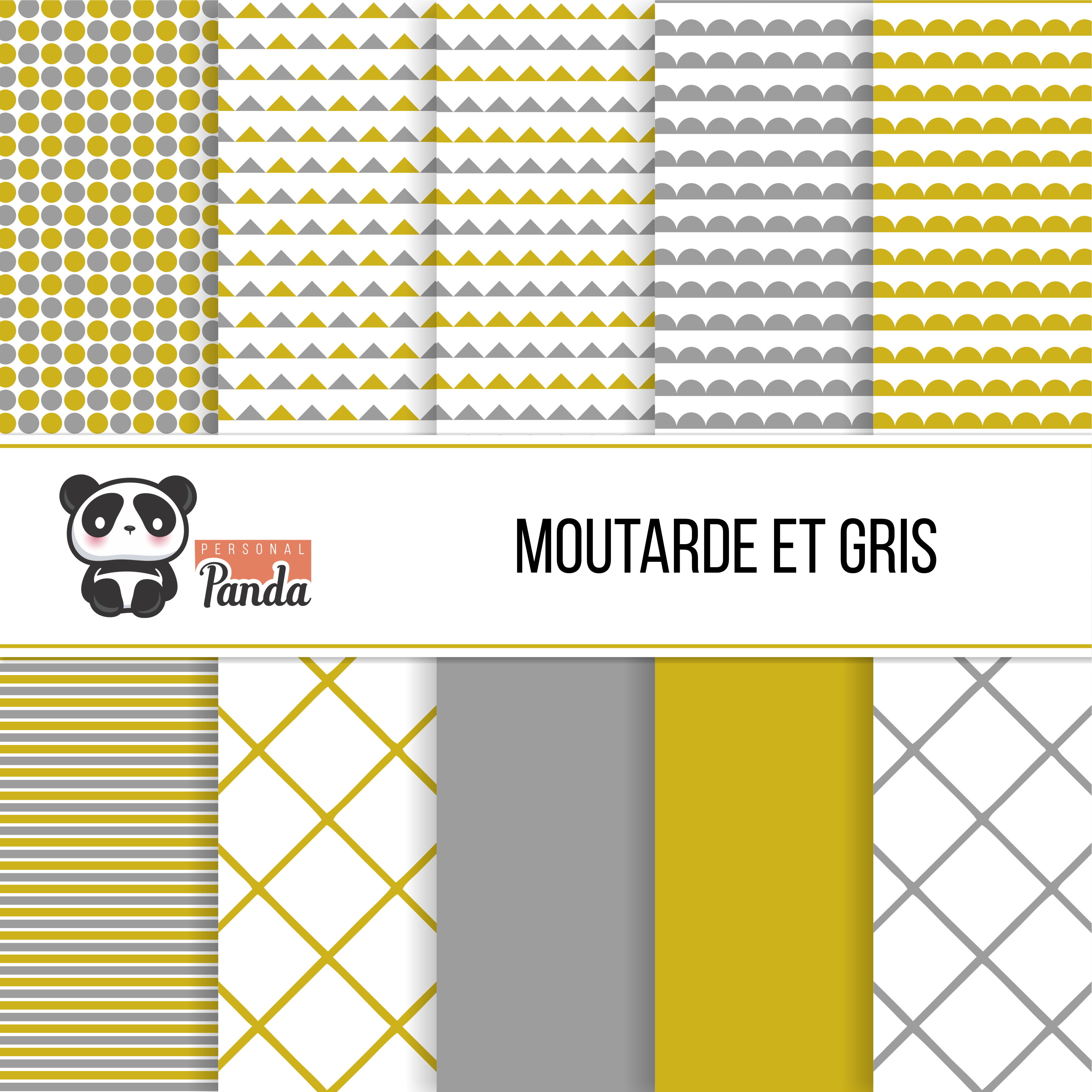 Papéis Digitais - Moutarde et gris