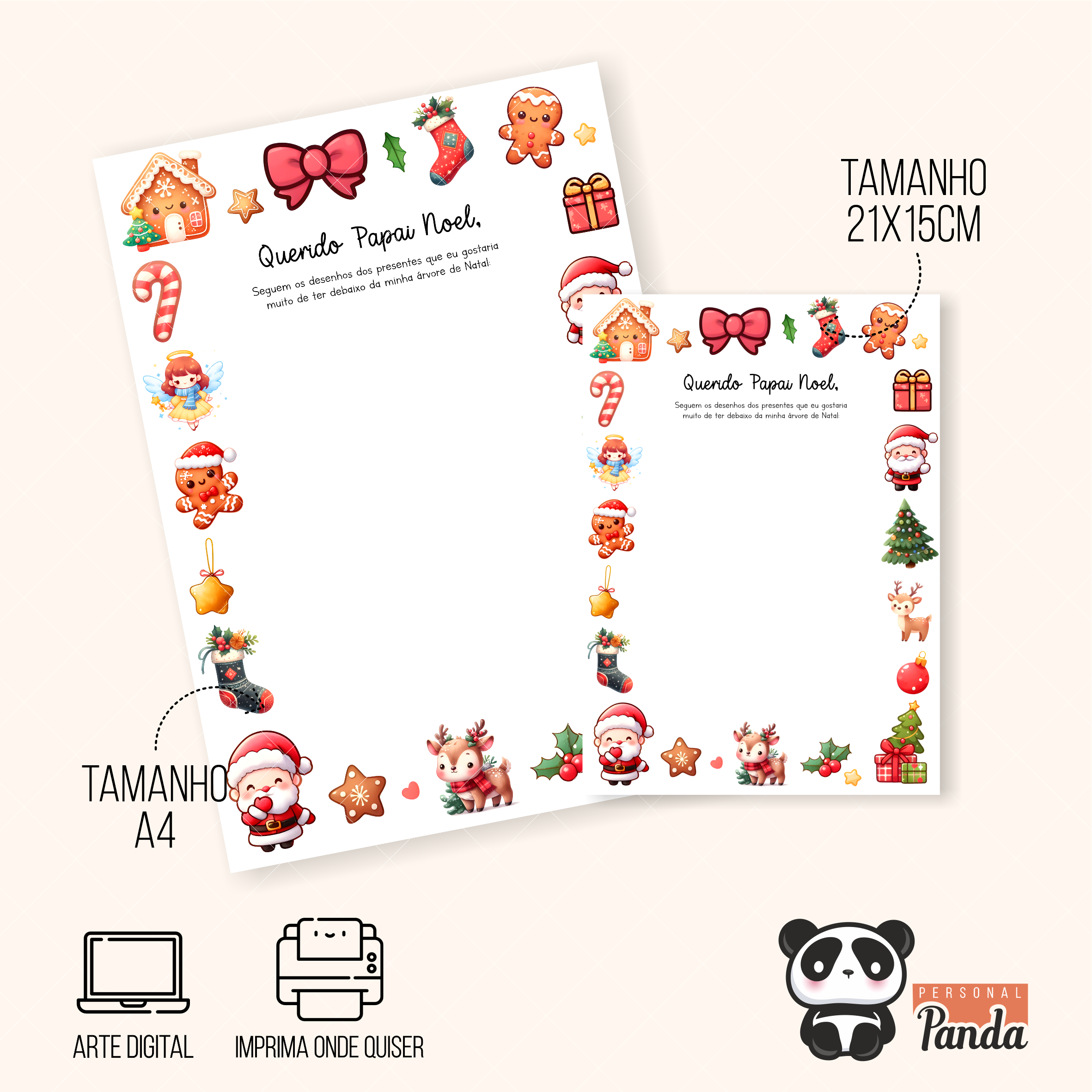 Cartinha para o Papai Noel desenhe aqui