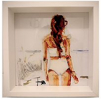 Rose colored Sunglasses, lady at the shore