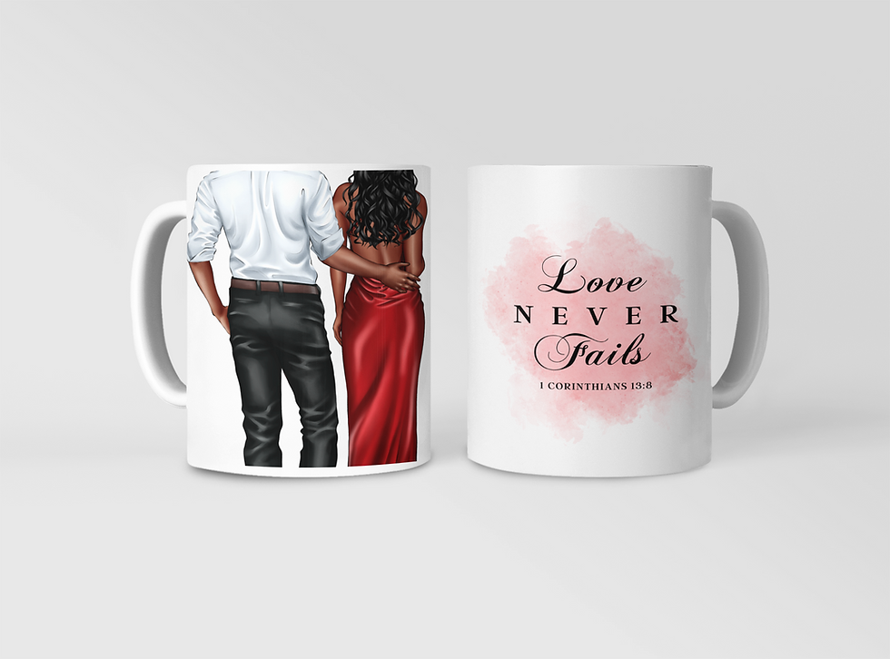 Miniatura: Couple Love Never Fails Faith Mug