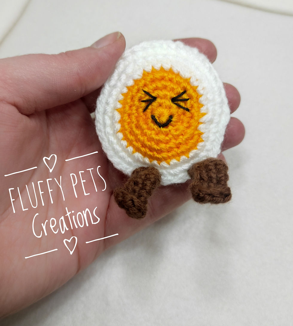 Thumbnail: Crochet cute smiling egg, amigurumi keyring/handbag charm