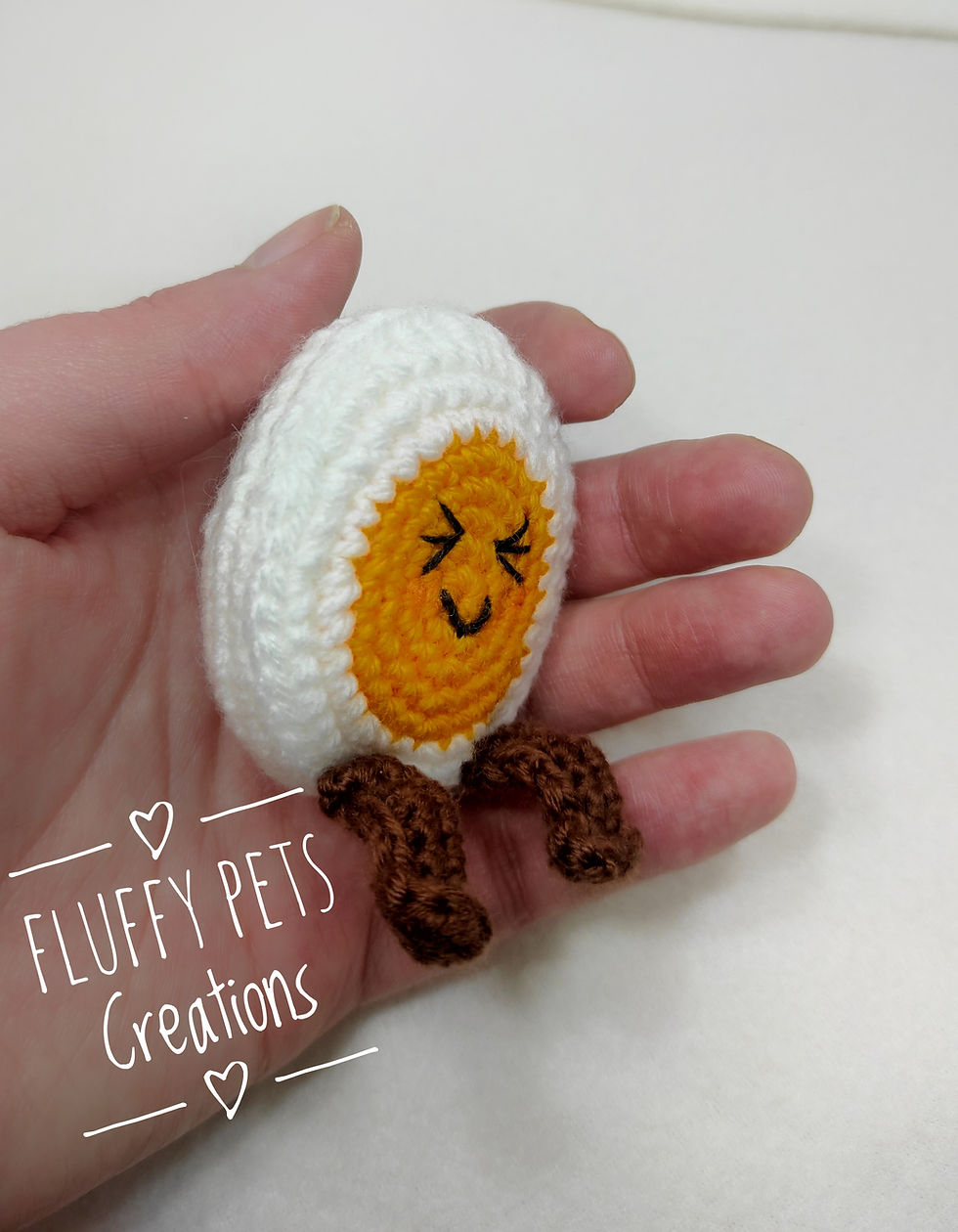 Thumbnail: Crochet cute smiling egg, amigurumi keyring/handbag charm