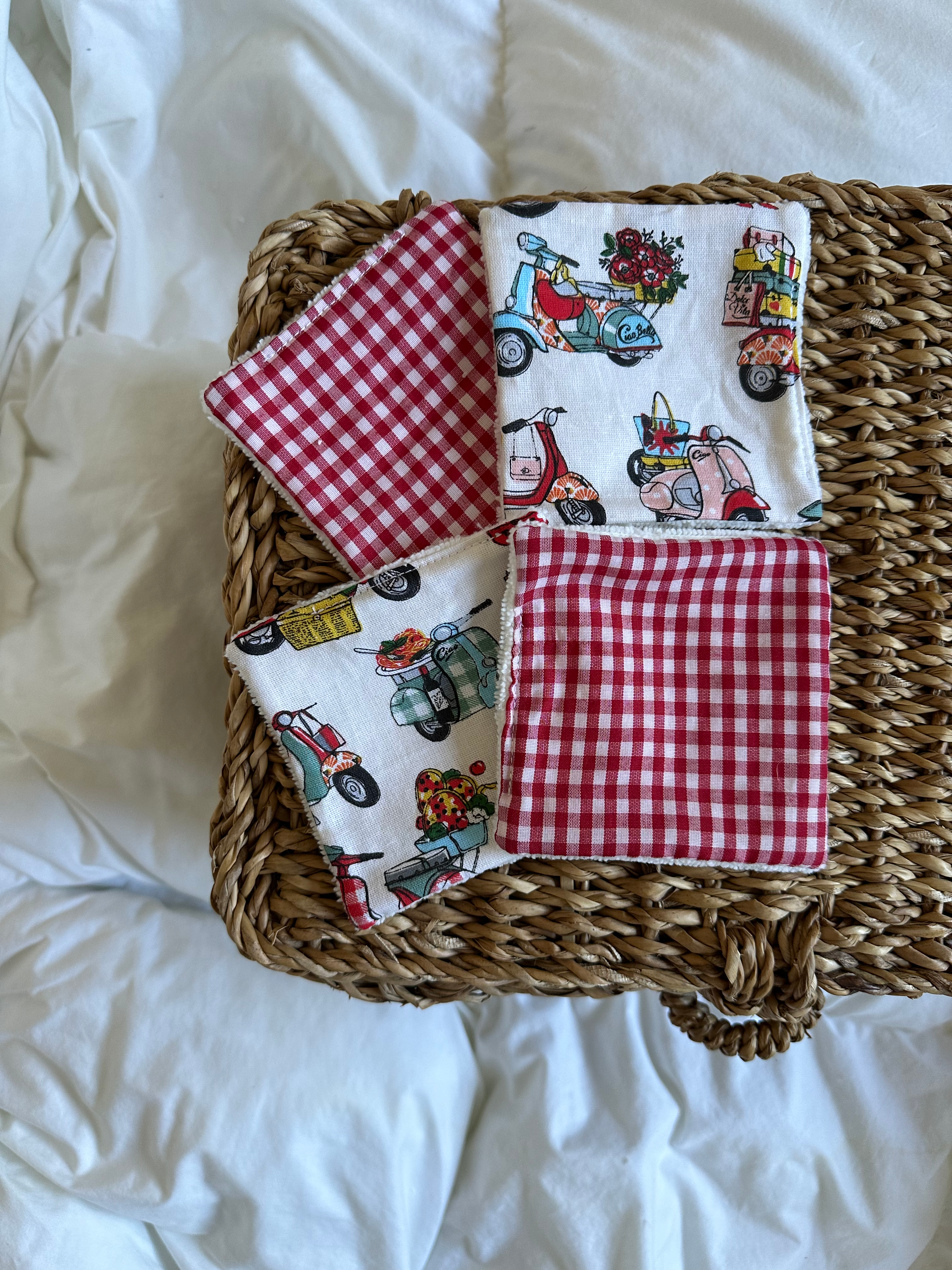 Lot de 4 cotons Italie-Vichy
