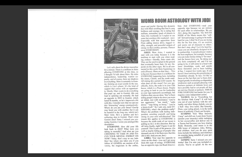 Horoscopes for newspaper post 2 BiTF 2024, Rated R? PG-13? hmm