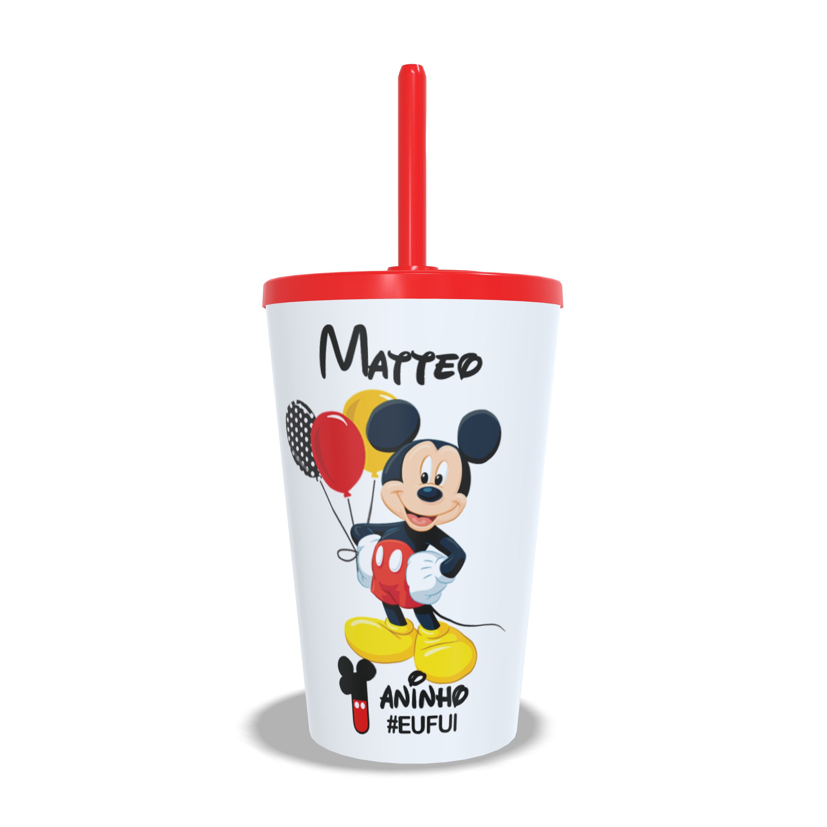 Mickey - Copo twister com tampa e canudo 300ML