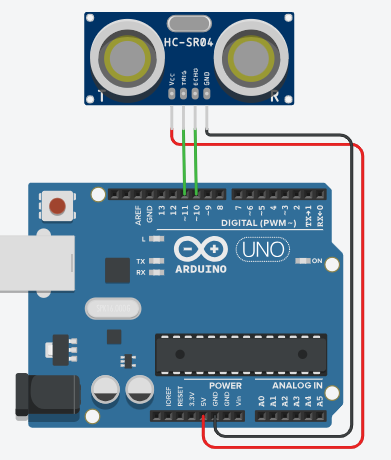 ultrasonic sensor reading project with Arduino