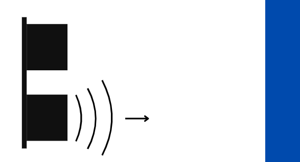 Sound emission by the sensor