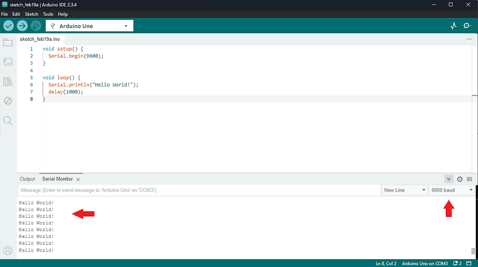 Executando o código no Arduino IDE
