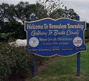 Sign depicting Welcome to Bensalem.