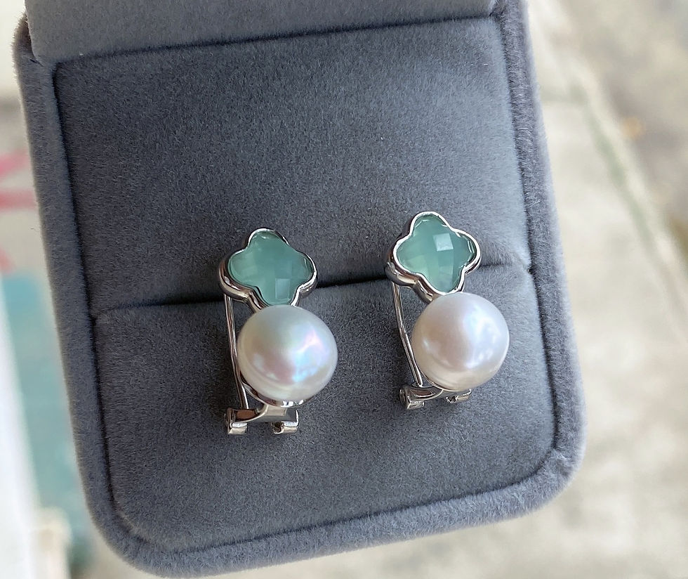 Miniatura: Aretes perla plata 925