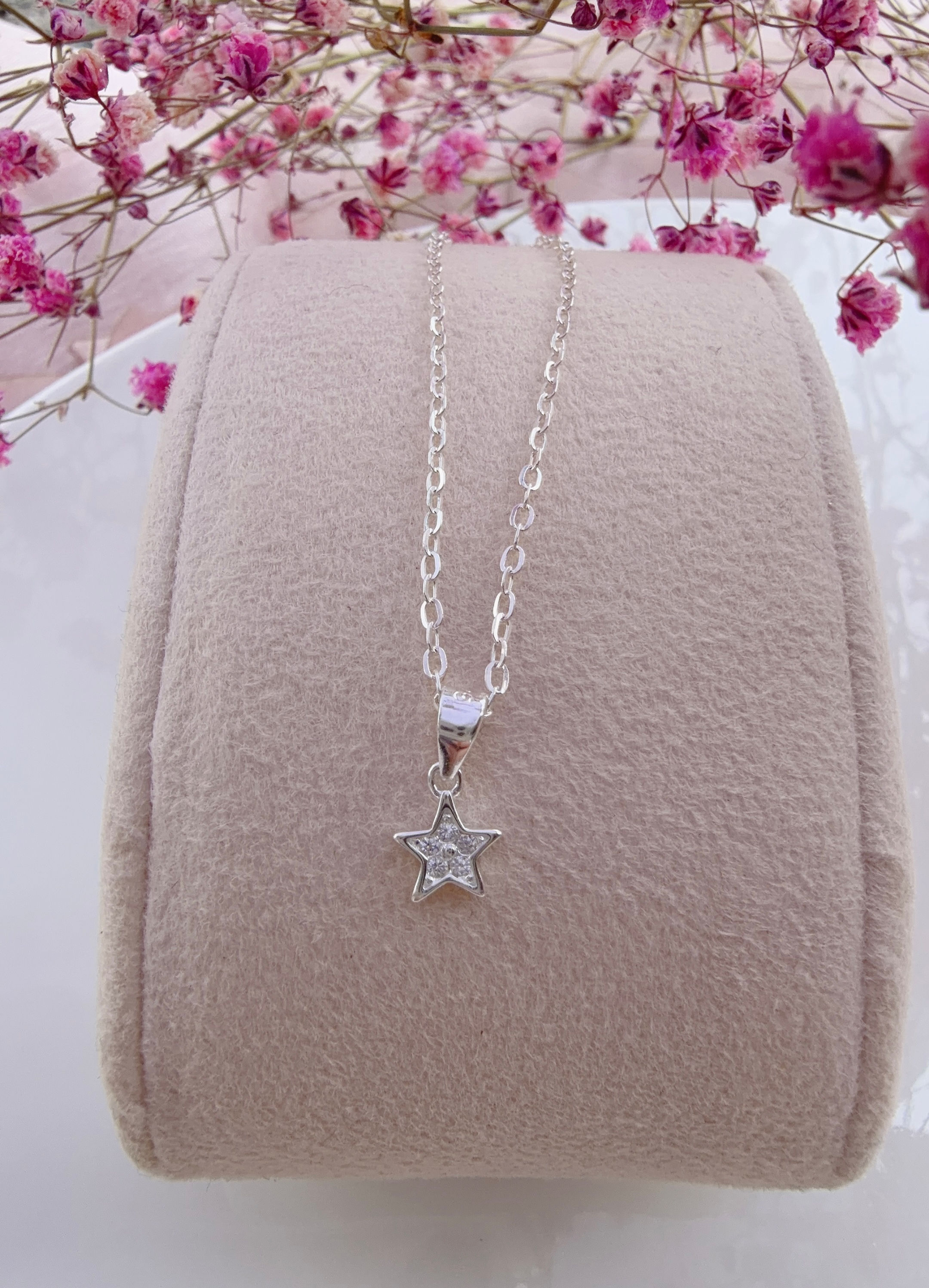 Cadena mas dije estrella plata 925
