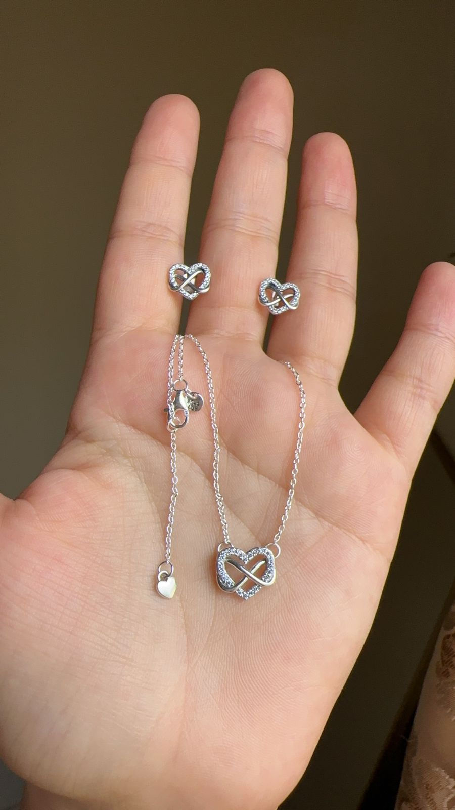 Juego corazón infinito plata 925