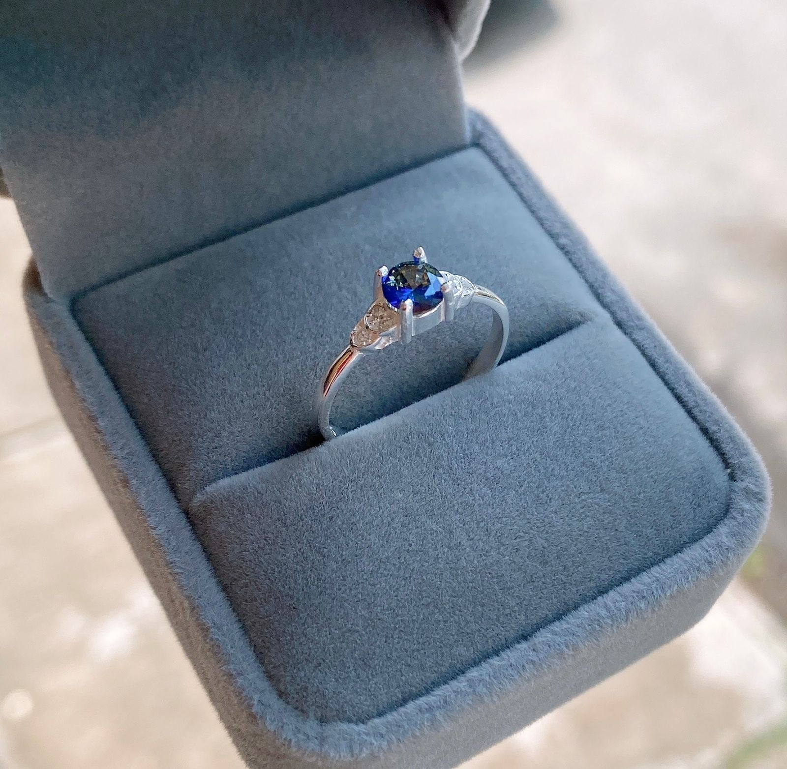 Anillo piedra central murano plata 925 Italiana