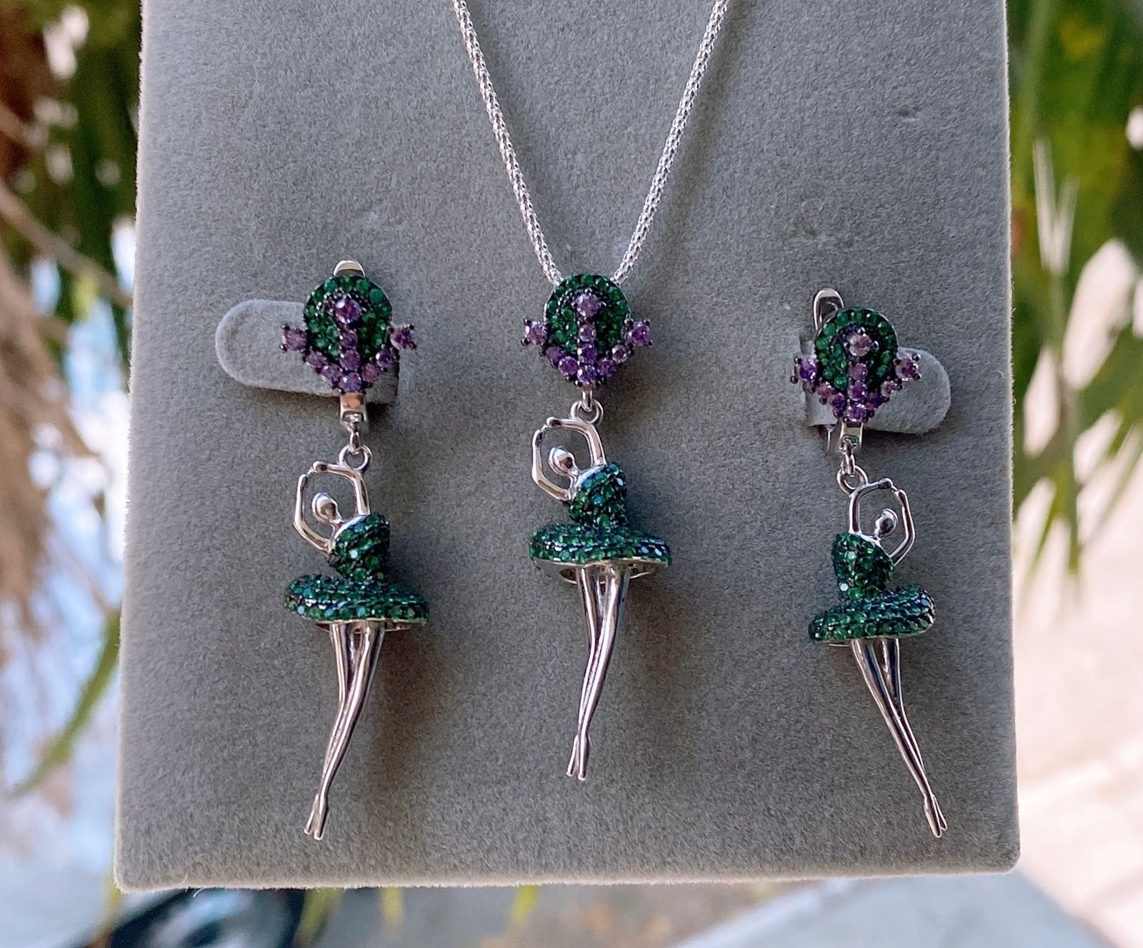 Juego bailarina plata especial con enjoye925