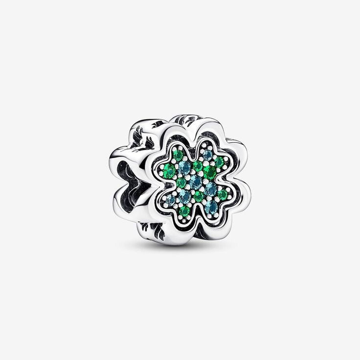 Miniatura: Charm separador trébol Plata 925 dos en uno Pand