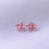 Miniatura: Aretes topos flor esmaltado rosado