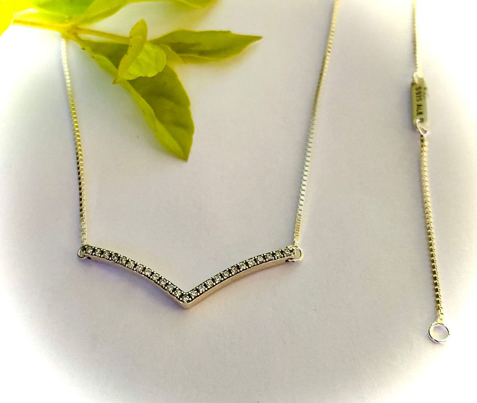Cadena Pand en V de plata 925, regulable.