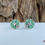 Miniatura: Aretes flor color verde menta mariquita Plata 925