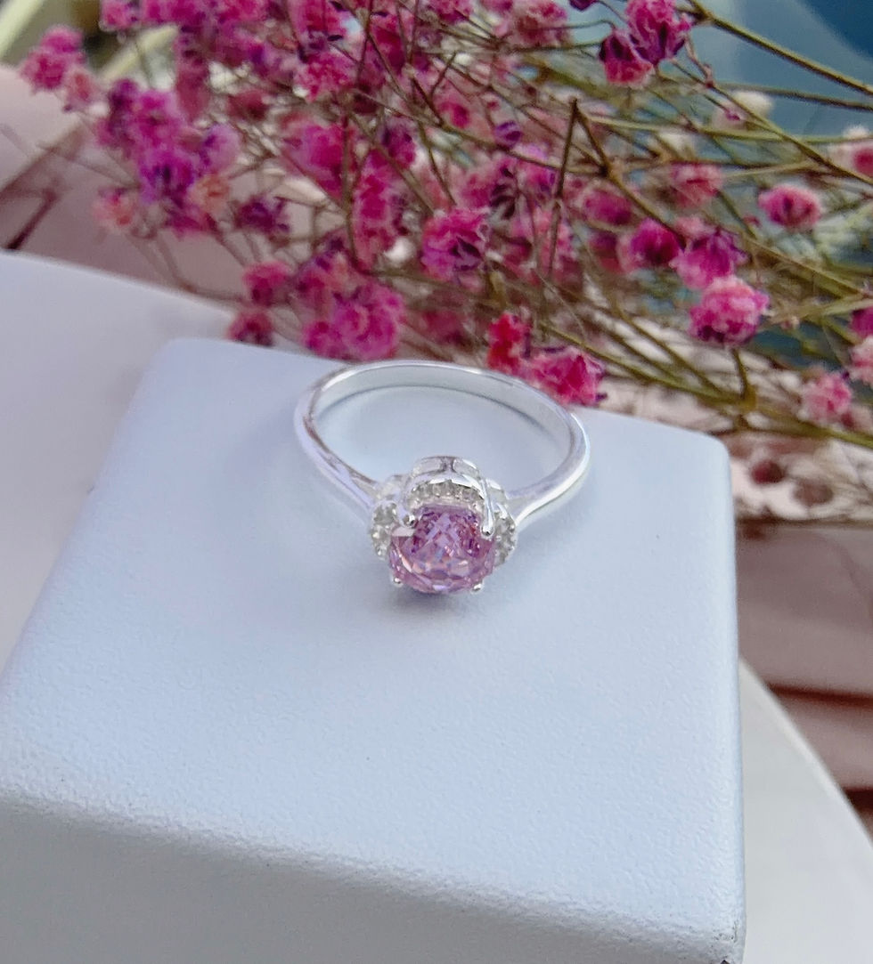 Miniatura: Anillo flor rosa plata 925