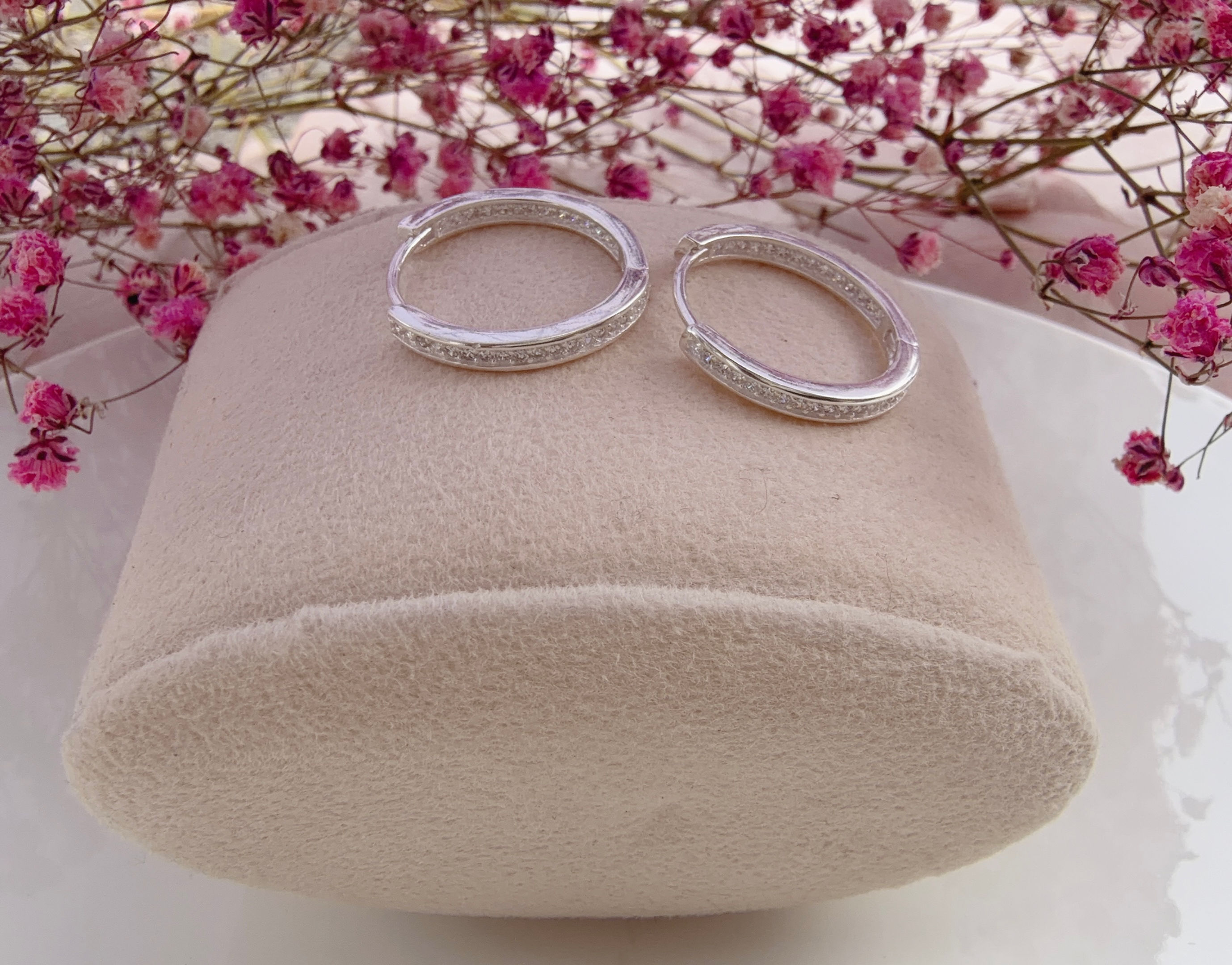 argollas con enjoye plata 925