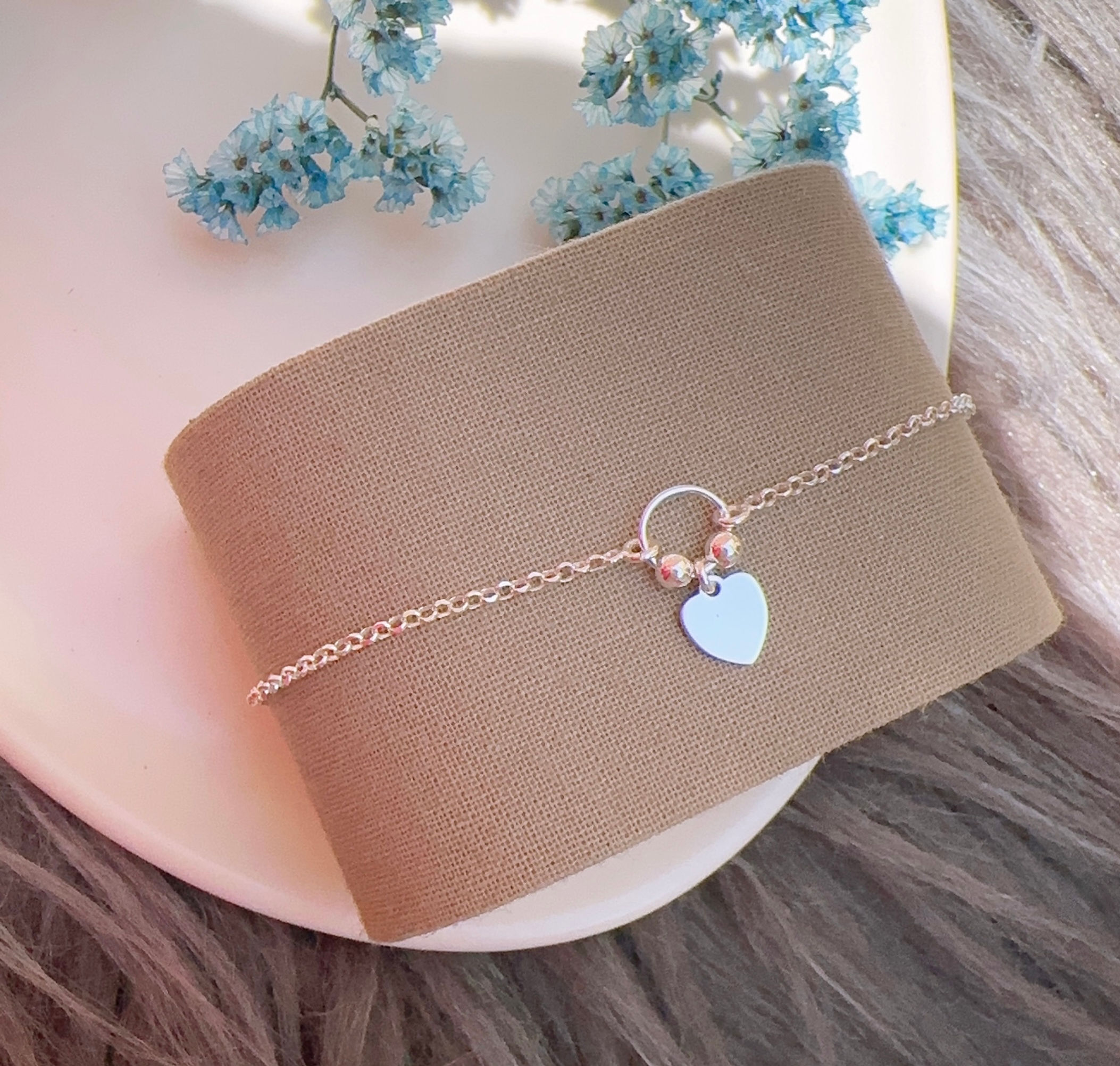 Pulsera dije corazón Plata 925 