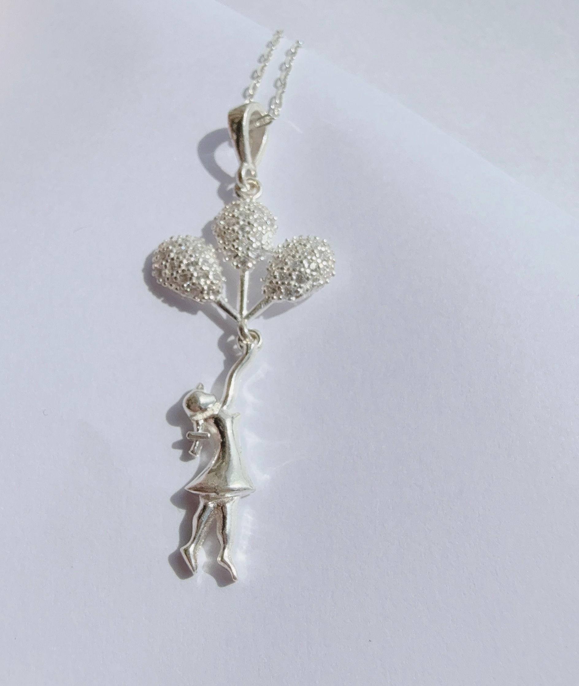 Dije mujer 3 globos plata 925