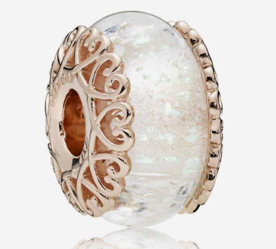 Charms rueda color rosa con cristal