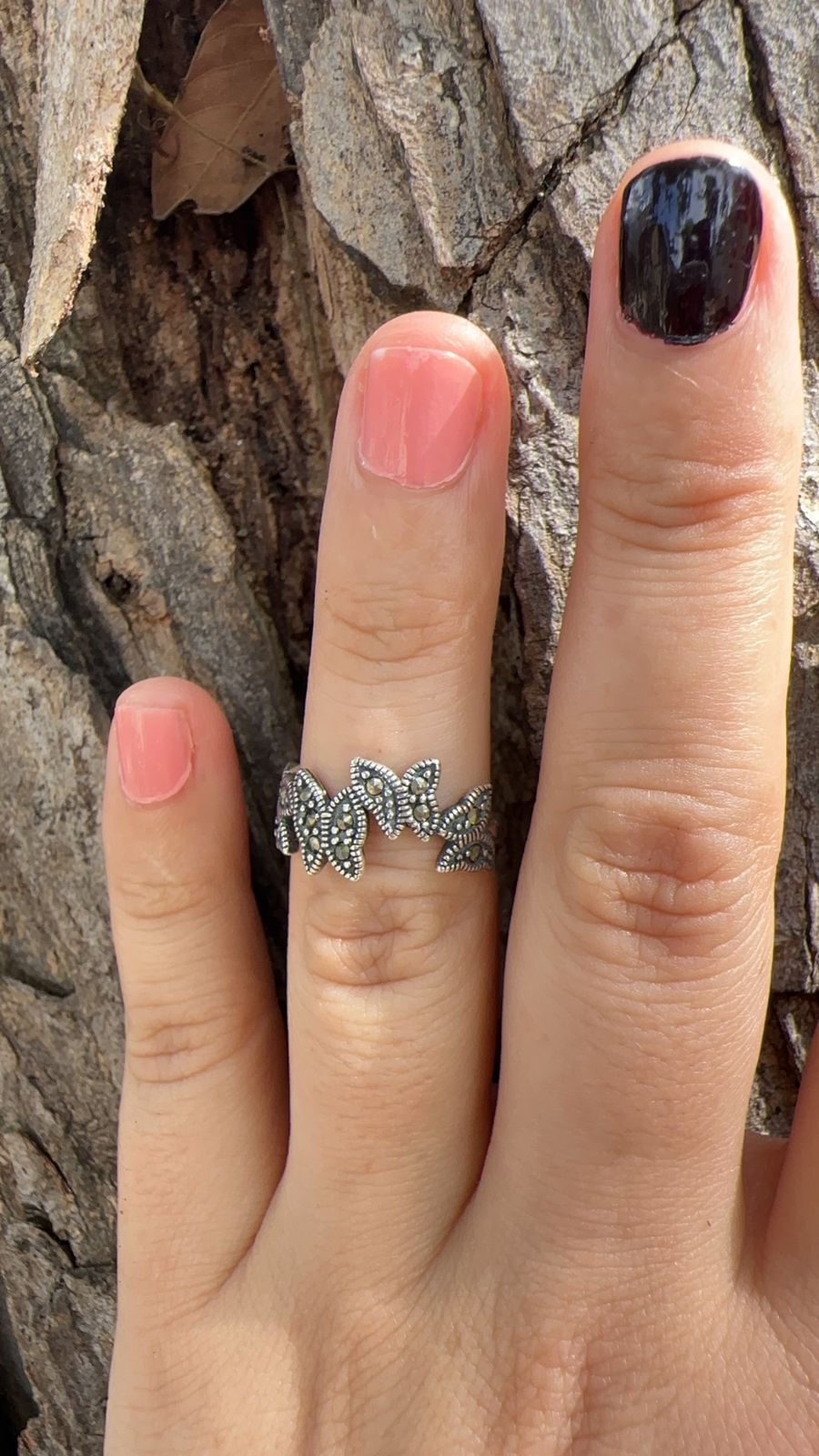 Anillo mariposas 4 plata marquesita 925