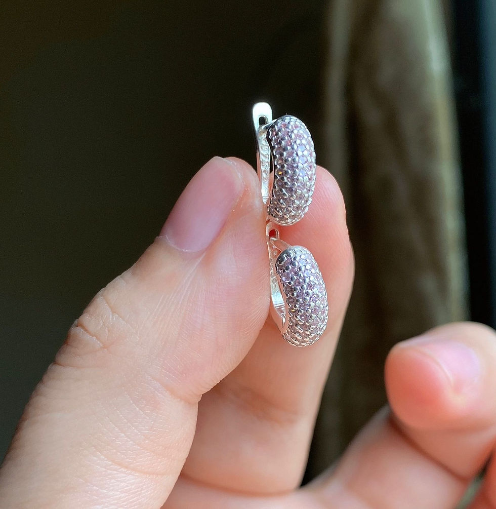 Miniatura: Aretes enjoye palo de rosa plata 925