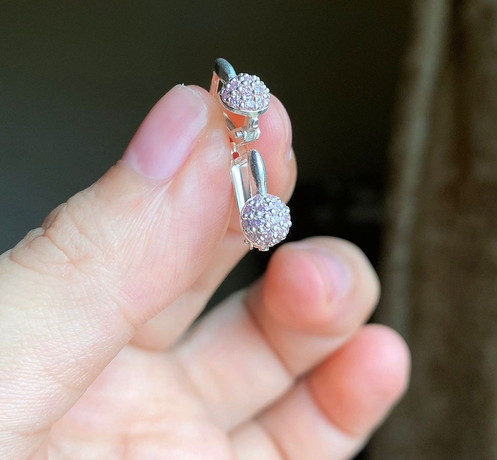 Miniatura: Aretes bolita de fuego enjoye color palo de rosa plata 925