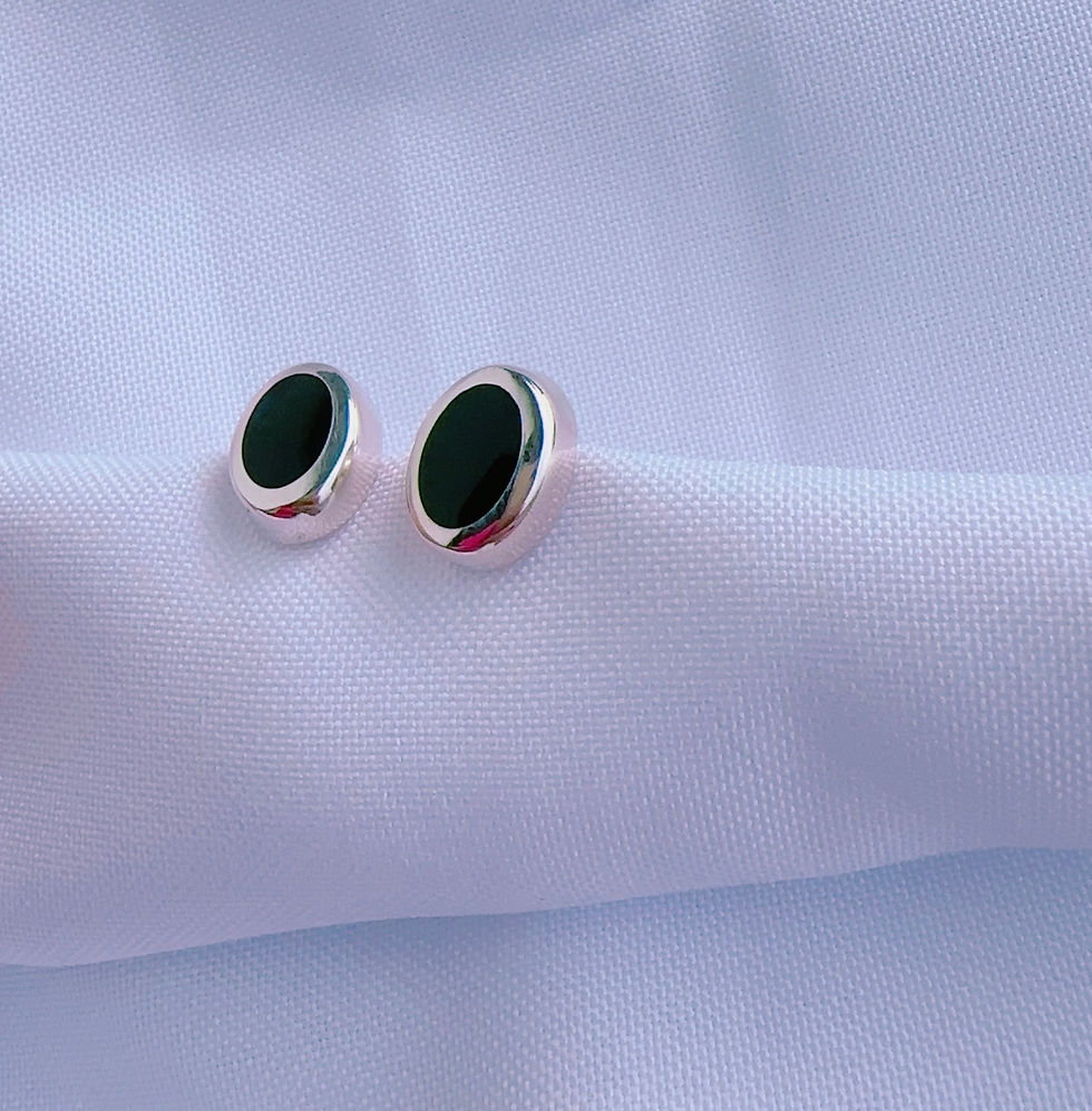 Miniatura: Aretes ovalados plata 925 mexico 