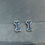 Miniatura: Aretes huesito azul plata 925 
