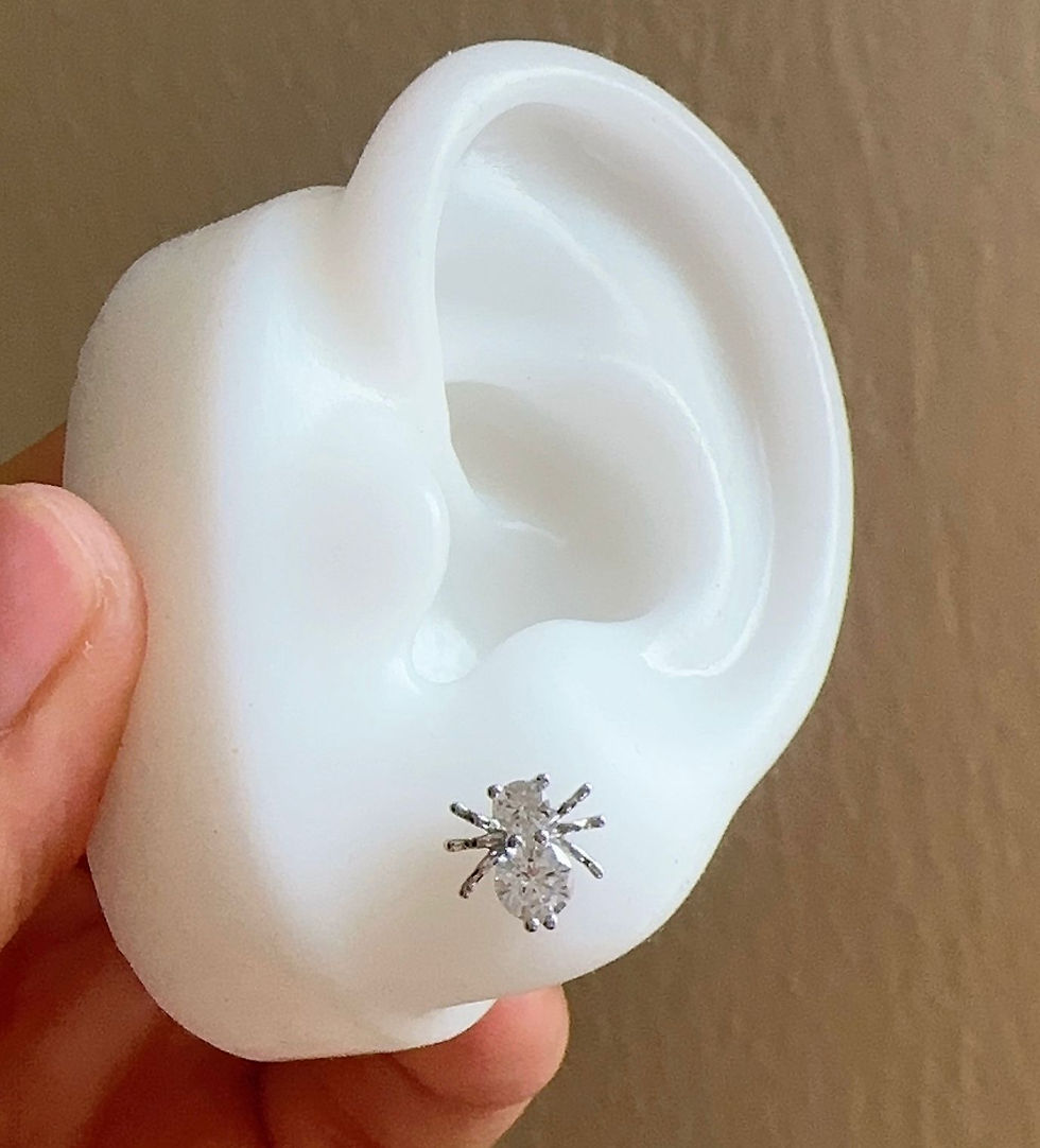 Aretes araña plata 925