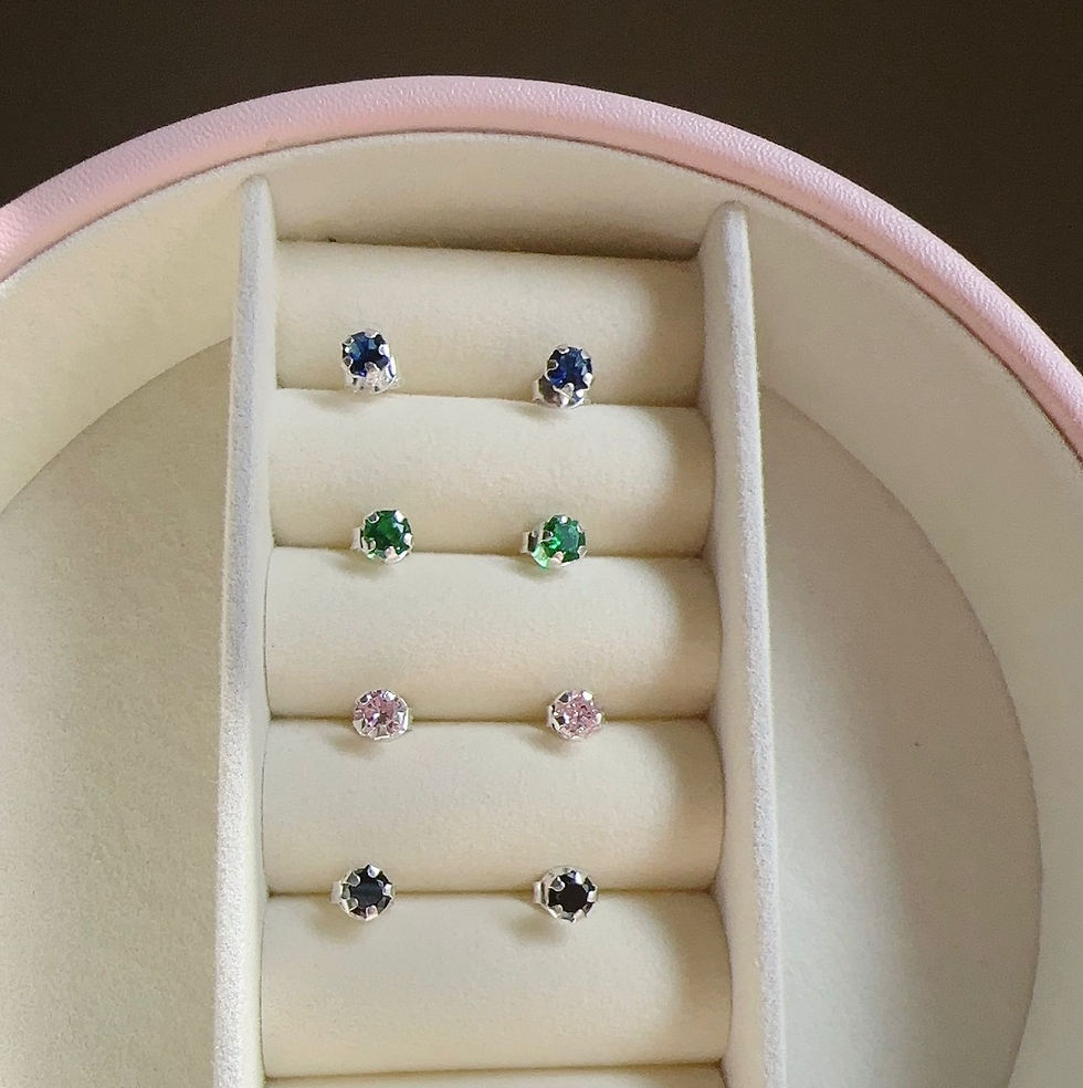 Miniatura: Aretes topos circón plata 925 italiano