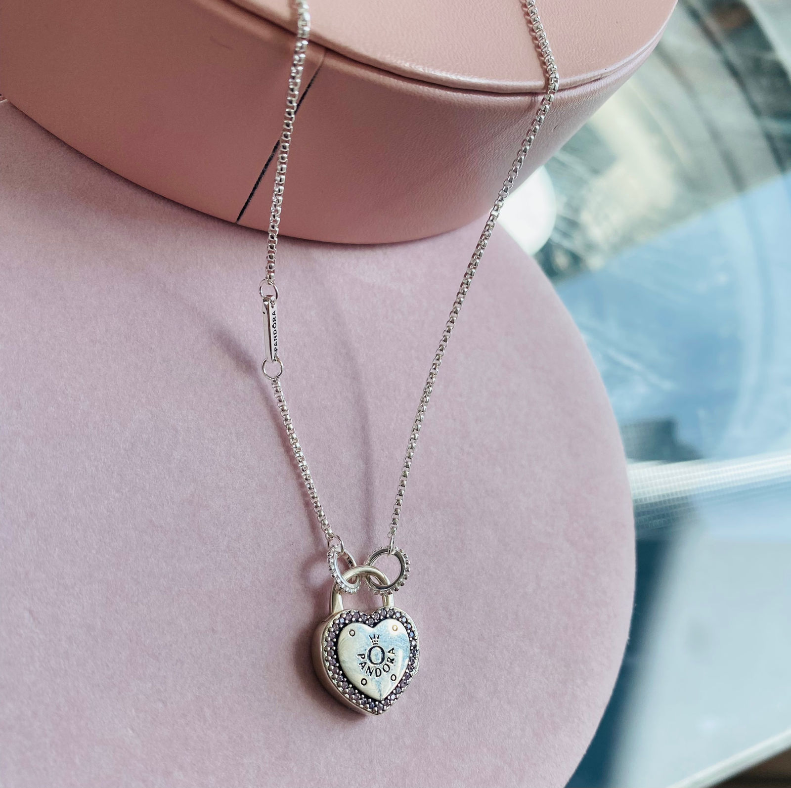 Cadena + dije corazón candado plata 925 Pand