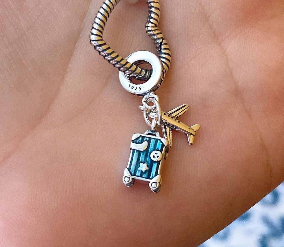 Miniatura: Charm viaje (maleta y avión) plata 925