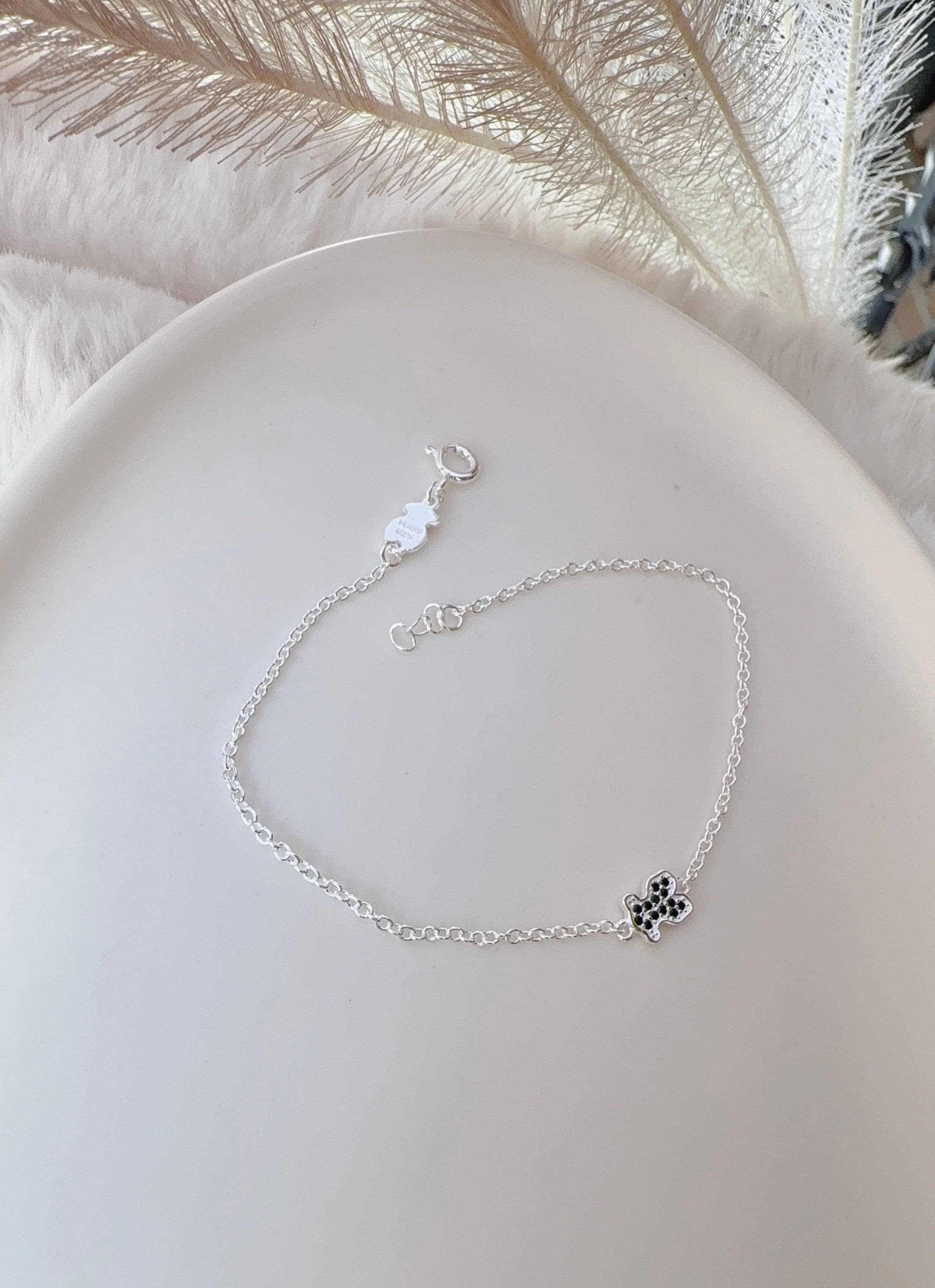 Pulsera osito negro plata 925