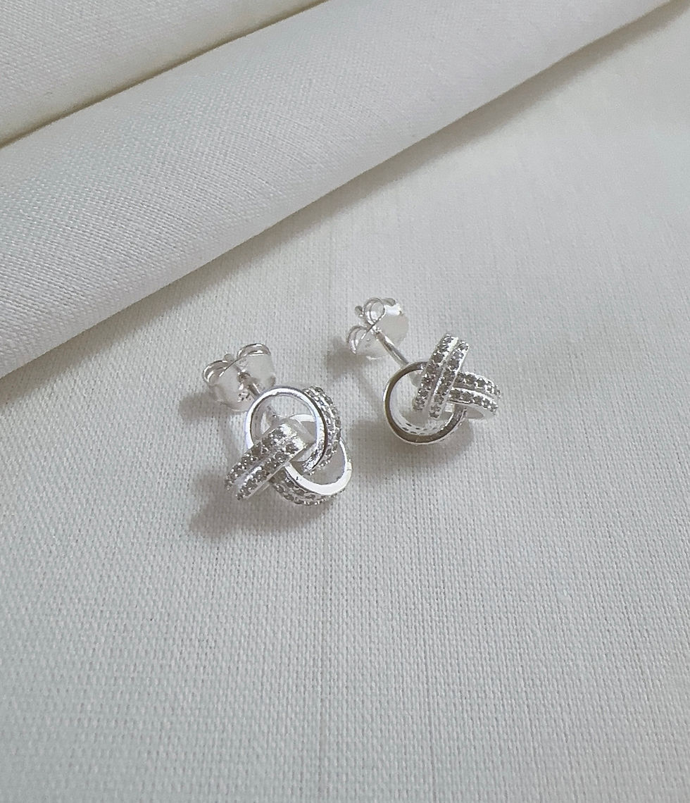 Miniatura: Aretes nudo enjoye plata 925