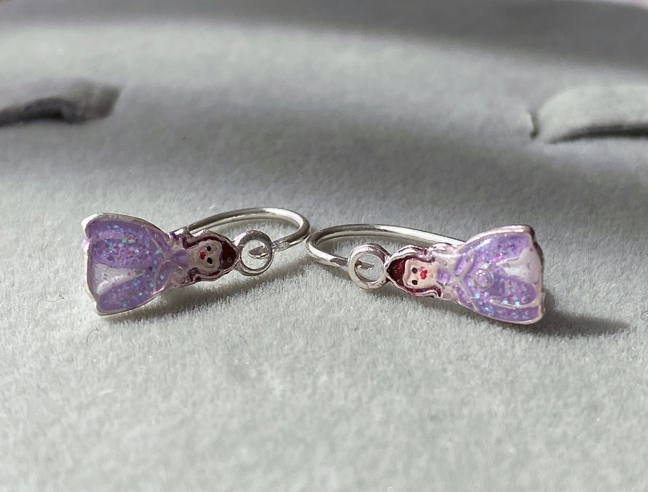 Aretes asa esmaltado princesa esmaltada plata 925