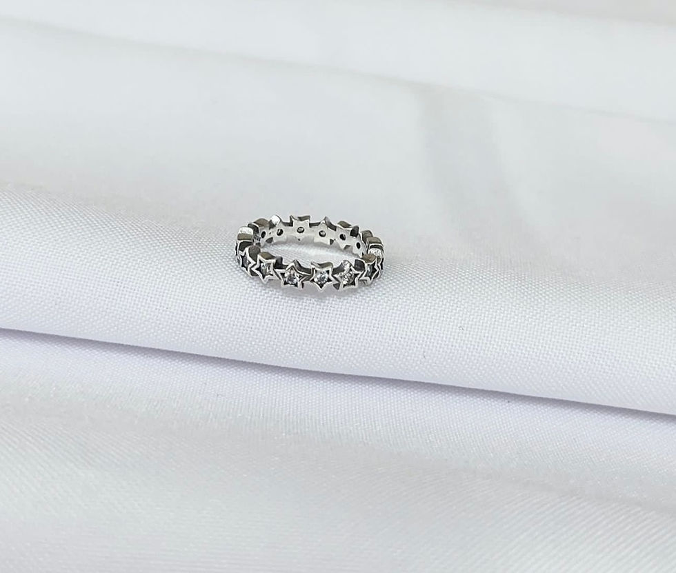 Miniatura: Anillo estrellas plata 925 