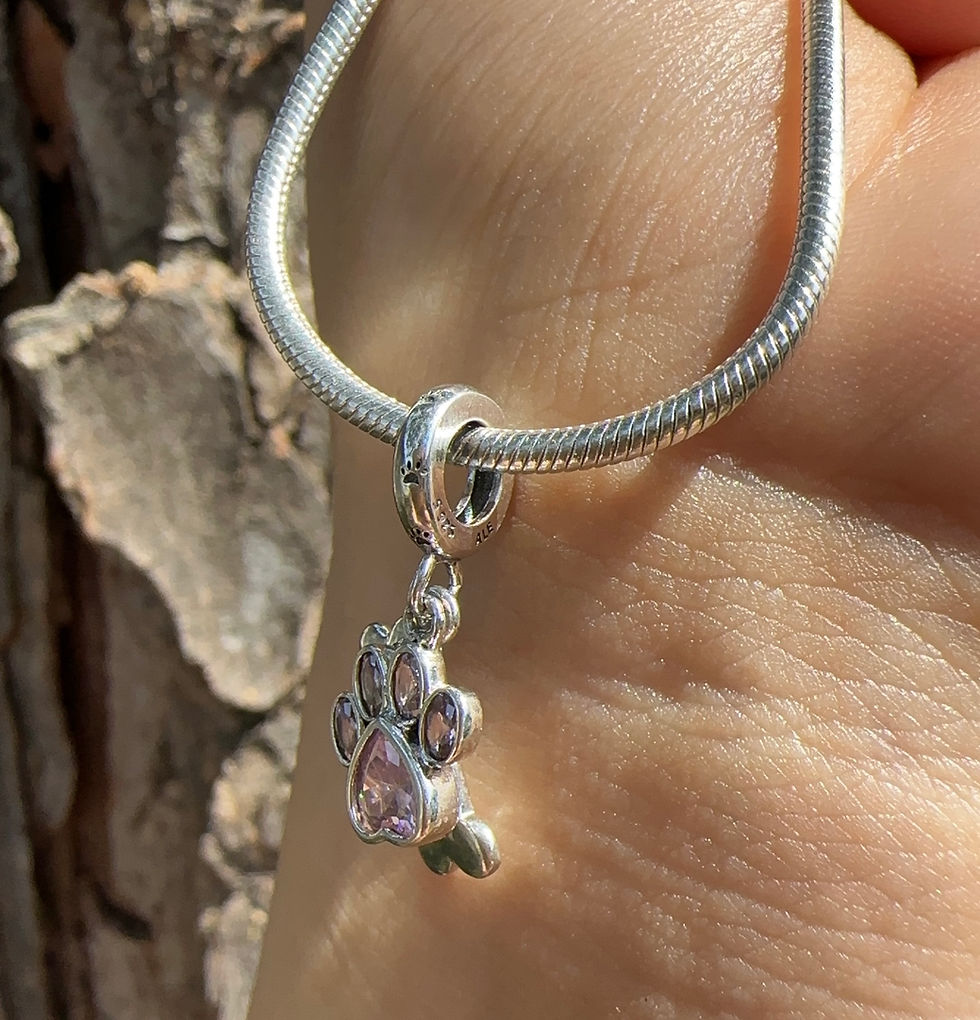 Miniatura: Charm colgante patita rosa y hueso plata 925 Pand