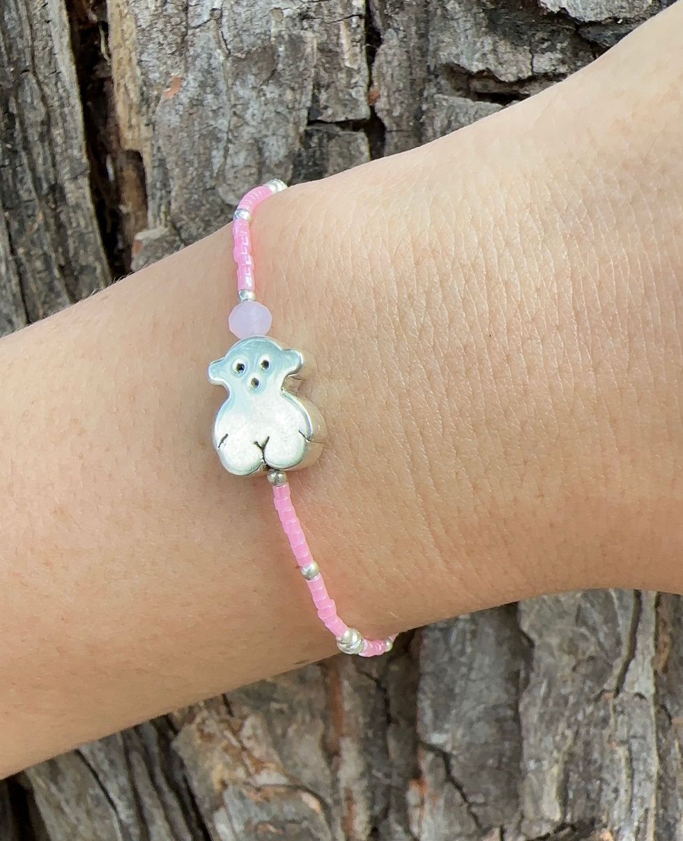 Miniatura: Pulsera osito Barbie miyuki Plata 925